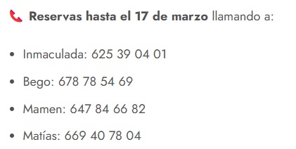 reservas ¡Comida de Socios 2025!